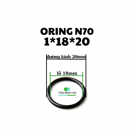 Oring NBR 70 độ dày 1mm, lỗ trong 18mm 
