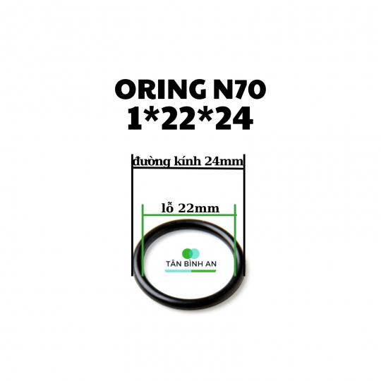 Oring NBR 70 độ dày 1mm, lỗ trong 22mm