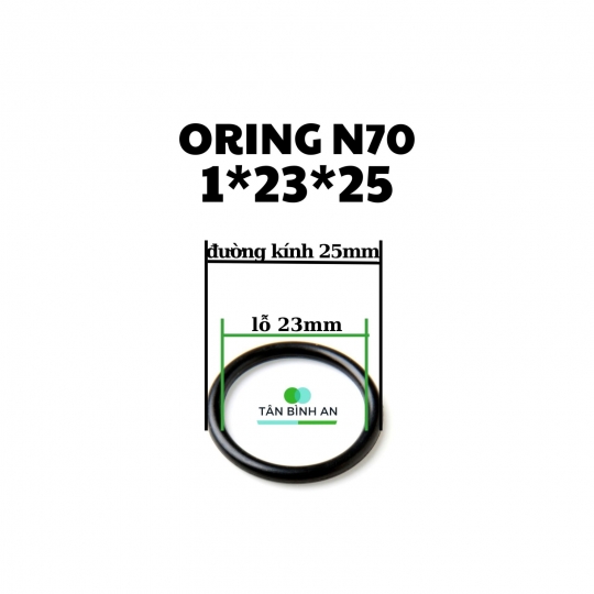 Oring NBR 70 độ dày 1mm, lỗ trong 23mm 