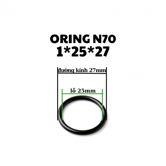Oring NBR 70 độ dày 1mm, lỗ trong 25mm 